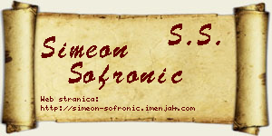 Simeon Sofronić vizit kartica